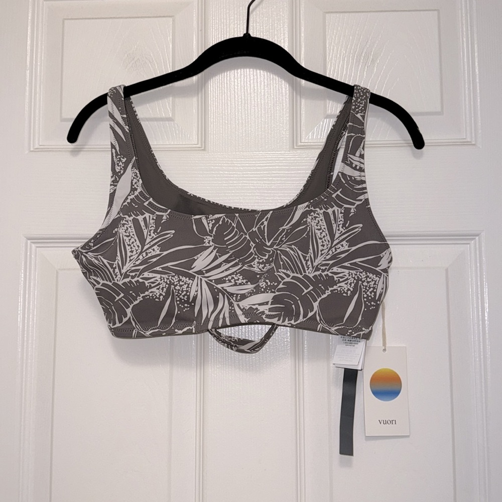 Vuori Gray and White Bikini Top - Picture 5 of 8